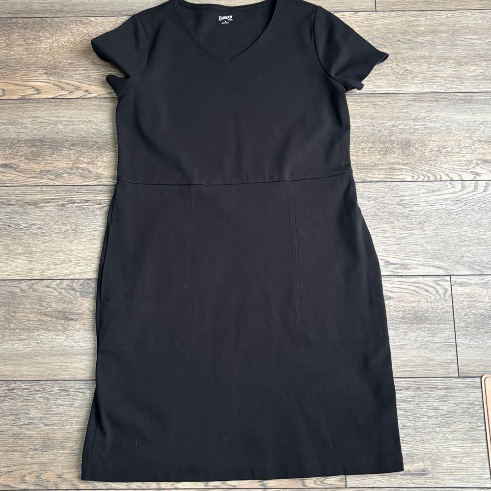 Duluth Trading Co NoGA Naturale Cotton Short Sleeve Dress Black Sz S #90837